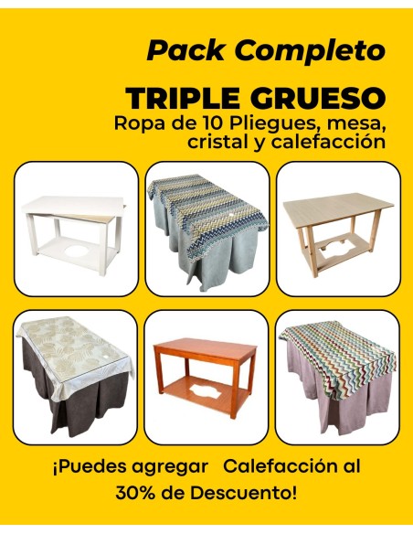 Pack Varios Colores - Triple Grueso Antimanchas 10 Pliegues con Tapete Deluxe