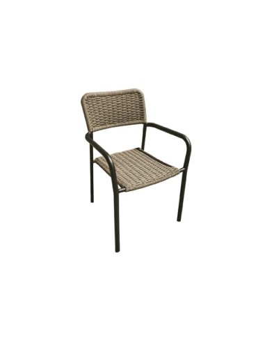 SILLA DE EXTERIOR SAVA MIMBRE / NEGRO