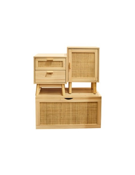 MESILLA DÉCOR 40 x 30 CM PINO / RATTAN