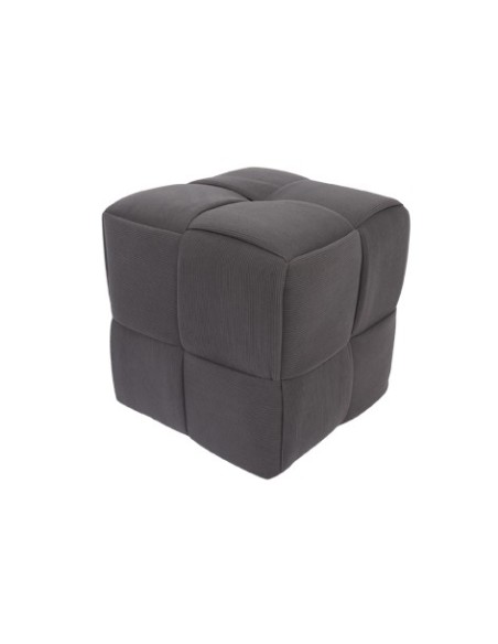 PUFF 45 X 45 CM CORDUROY GRIS