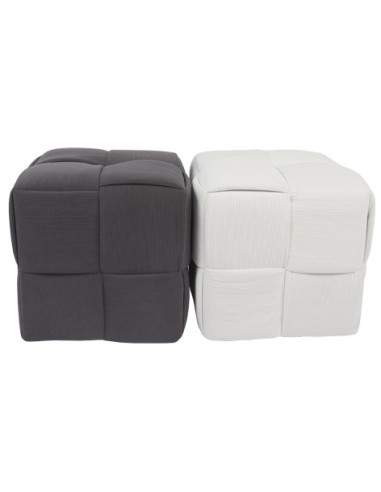 PUFF 45 X 45 CM CORDUROY GRIS