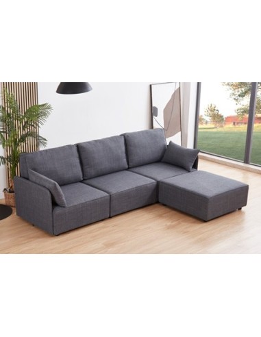 PUFF 90 X 90 CM SOFÁ MODULAR MOU TEJIDO GRIS