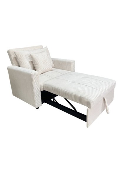 SOFA CAMA DIVAN 99 CM CORDUROY CREMA