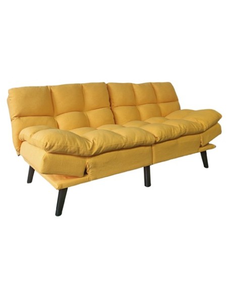 SOFA CAMA CUSHION 108 x 183 CM TEJIDO MOSTAZA