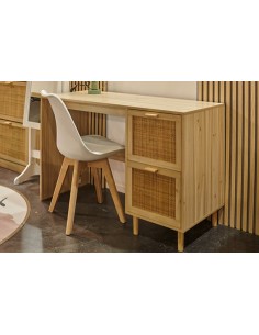 MESA ESTUDIO DÉCOR 120 x 48 CM PINO / RATTAN 2