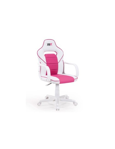 SILLÓN GIRATORIO XTR JUNIOR SÍMIL PIEL BLANCO / FRESA