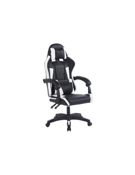 SILLON GIRATORIO GAMING MASTER SIMIL PIEL NEGRO / BLANCO