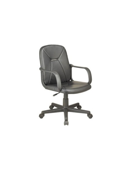 SILLÓN GIRATORIO GENESIS SÍMIL PIEL NEGRO