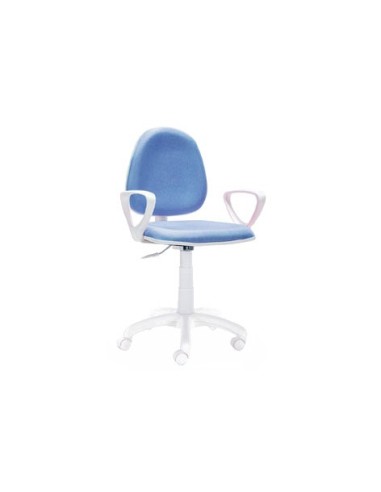 SILLA DE ESCRITORIO GIRATORIA MODELO DOLPHIN AZUL / ESTRUCTURA BLANCA