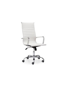 SILLÓN GIRATORIO LETTER SÍMIL PIEL BLANCO