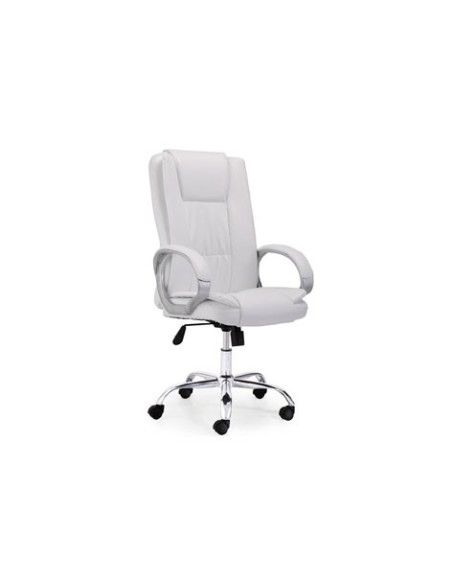 SILLÓN GIRATORIO ATLAS SÍMIL PIEL BLANCO