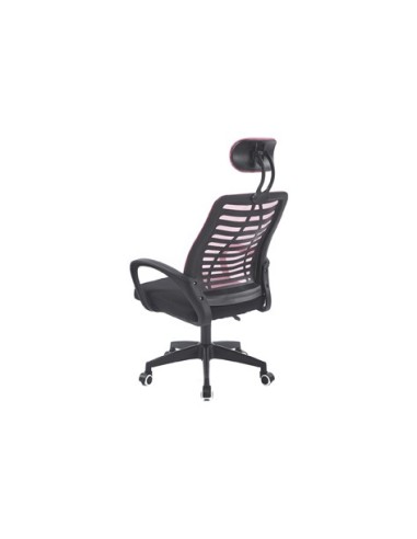 SILLON GIRATORIO CON REPOSACABEZAS KNECK RED TRANSPIRABLE NEGRO / ROSA