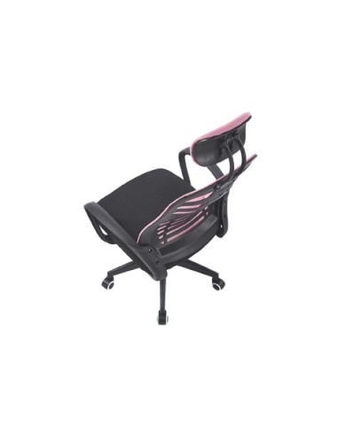 SILLON GIRATORIO CON REPOSACABEZAS KNECK RED TRANSPIRABLE NEGRO / ROSA
