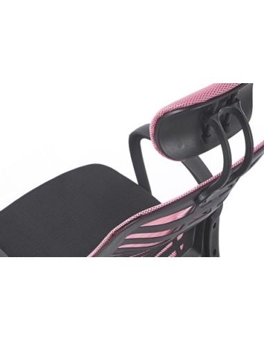 SILLON GIRATORIO CON REPOSACABEZAS KNECK RED TRANSPIRABLE NEGRO / ROSA