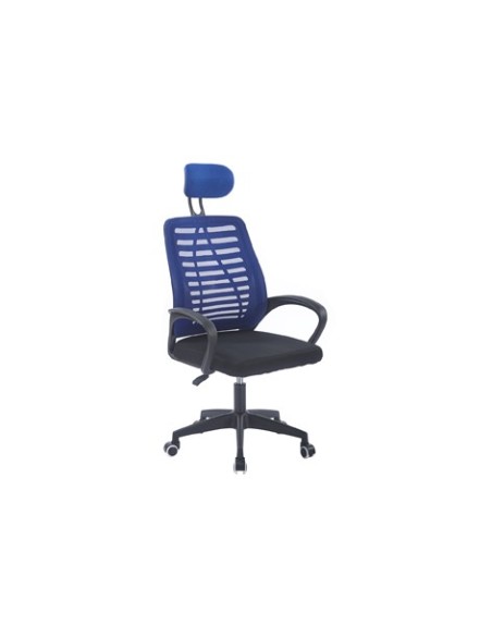 SILLON GIRATORIO CON REPOSACABEZAS KNECK RED TRANSPIRABLE NEGRO / AZUL