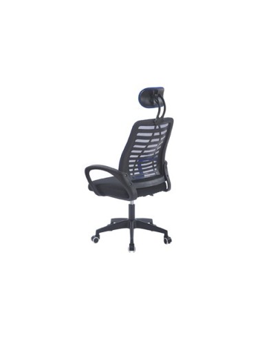 SILLON GIRATORIO CON REPOSACABEZAS KNECK RED TRANSPIRABLE NEGRO / AZUL