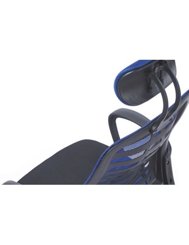 SILLON GIRATORIO CON REPOSACABEZAS KNECK RED TRANSPIRABLE NEGRO / AZUL