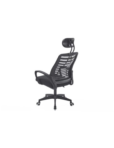 SILLON GIRATORIO CON REPOSACABEZAS KNECK RED TRANSPIRABLE NEGRO