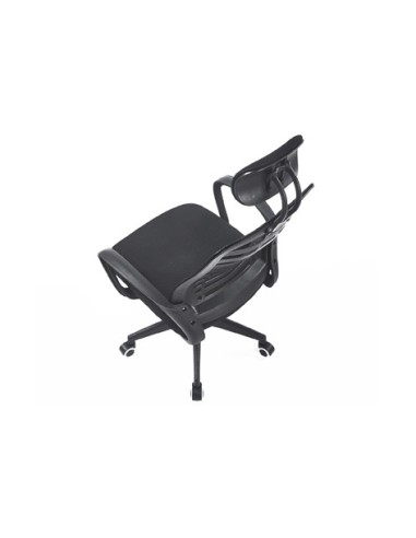 SILLON GIRATORIO CON REPOSACABEZAS KNECK RED TRANSPIRABLE NEGRO