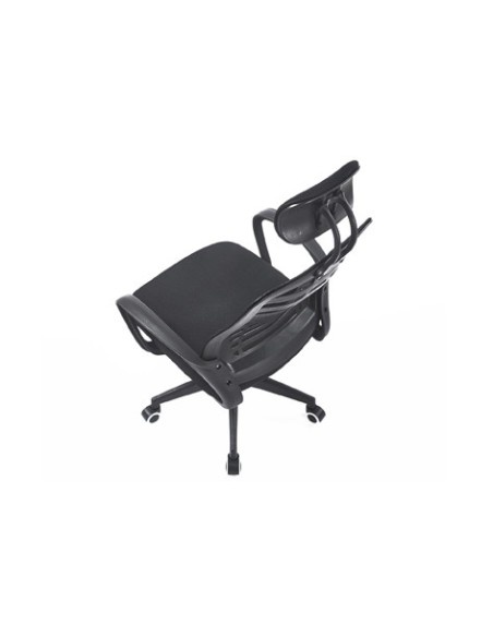 SILLON GIRATORIO CON REPOSACABEZAS KNECK RED TRANSPIRABLE NEGRO
