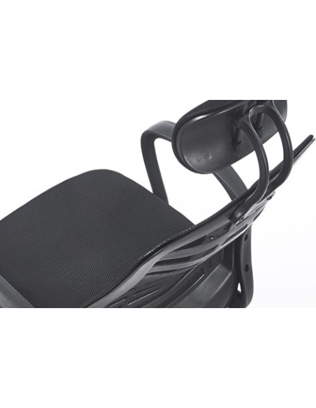 SILLON GIRATORIO CON REPOSACABEZAS KNECK RED TRANSPIRABLE NEGRO