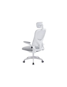 SILLON GIRATORIO CON REPOSACABEZAS AERO RED TRANSPIRABLE GRIS ESTRUCTURA BLANCA 2