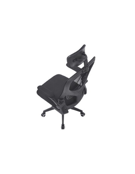 SILLON GIRATORIO CON REPOSACABEZAS AERO RED TRANSPIRABLE NEGRO