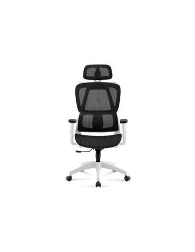 SILLON GIRATORIO ERGO RED TRANSPIRABLE NEGRO / ESTRUCTURA BLANCA