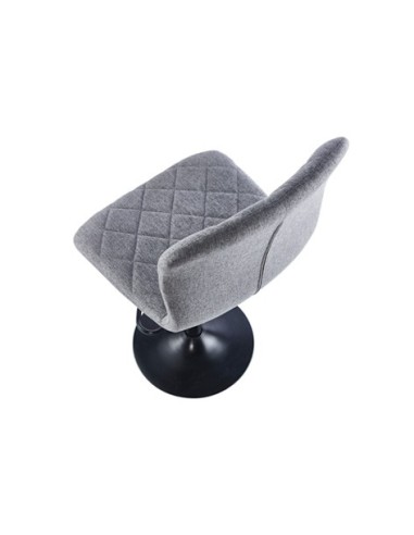 TABURETE GIRATORIO BRITAIN TEJIDO GRIS / NEGRO