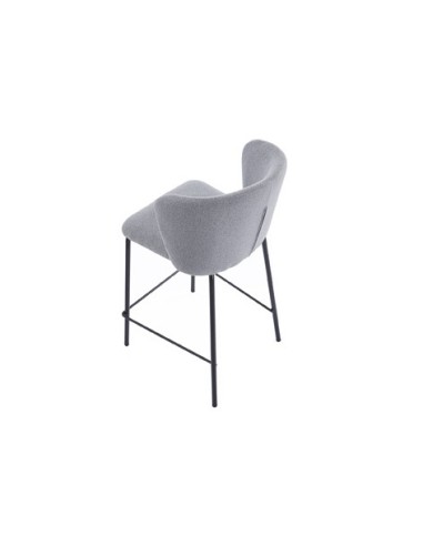 TABURETE TAPIZADO MARGOT ALTO ASIENTO 75 CM TEJIDO GRIS