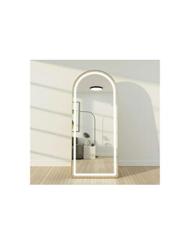 ESPEJO PIE CON MARCO DORADO E ILUMINACION LED MAKE-UP 65 X 170 CM
