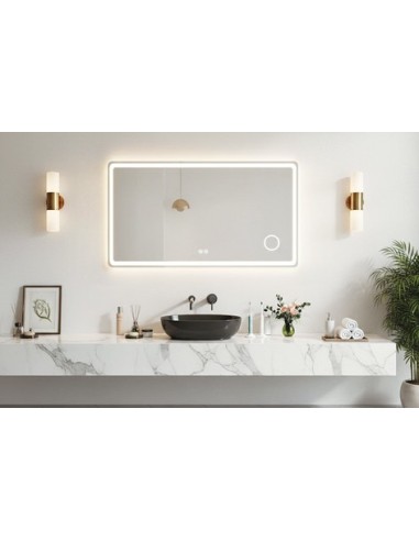 ESPEJO PARED CON ILUMINACION LED Y LUPA DE AUMENTO  WATERPROOF 100 x 70 CM
