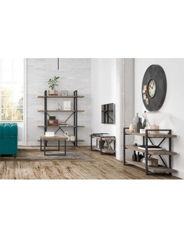 ESTANTERIA ALTA PLANK ROBLE AMERICAN / NEGRO