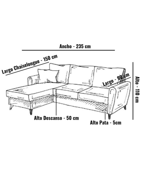 Sofá cama italiano Chaiselongue Goliat