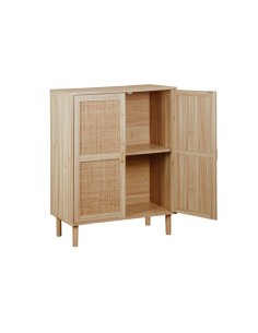 ARMARIO BAJO DÉCOR 80 x 40 CM PINO / RATTAN 2