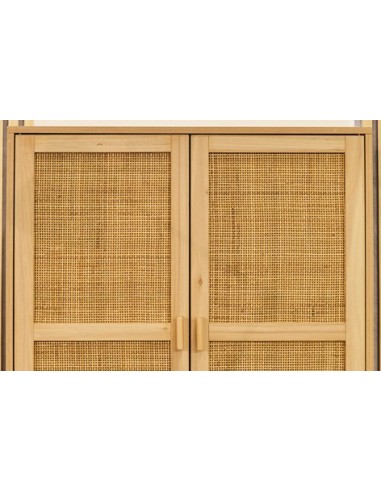 ARMARIO BAJO DÉCOR 80 x 40 CM PINO / RATTAN