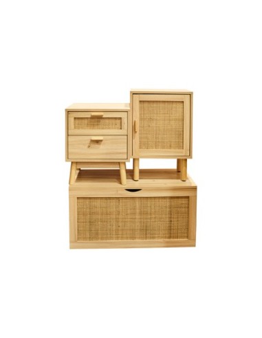 BAUL DECOR 80 x 40 CM PINO / RATTAN