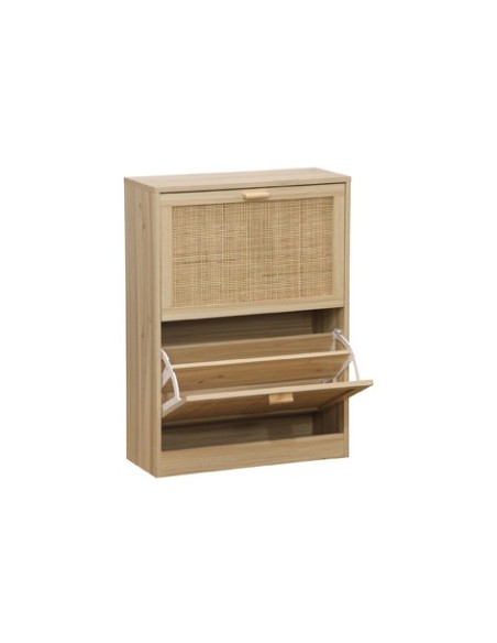 ZAPATERO DECOR 60 x 24 CM PINO / RATTAN