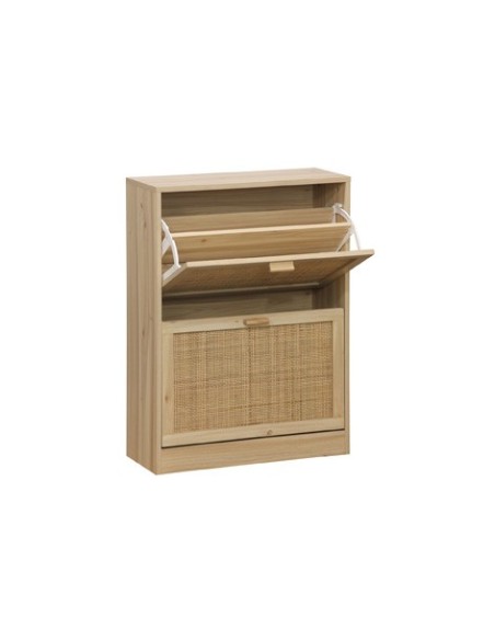 ZAPATERO DECOR 60 x 24 CM PINO / RATTAN
