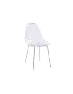 SILLA COMEDOR TELMA TRANSPARENTE PATAS BLANCAS