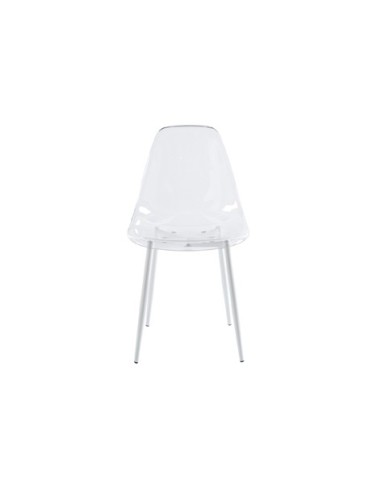 SILLA COMEDOR TELMA TRANSPARENTE PATAS BLANCAS