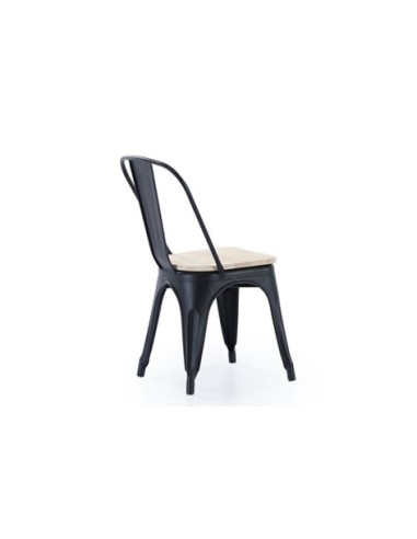 SILLA COMEDOR TOLIX NEGRO ASIENTO ROBLE NORDISH