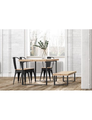 SILLA COMEDOR TOLIX NEGRO ASIENTO ROBLE NORDISH
