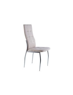 SILLA COMEDOR DIANA TEJIDO BEIGE / CROMO