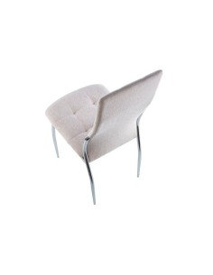 SILLA COMEDOR DIANA TEJIDO BEIGE / CROMO 2