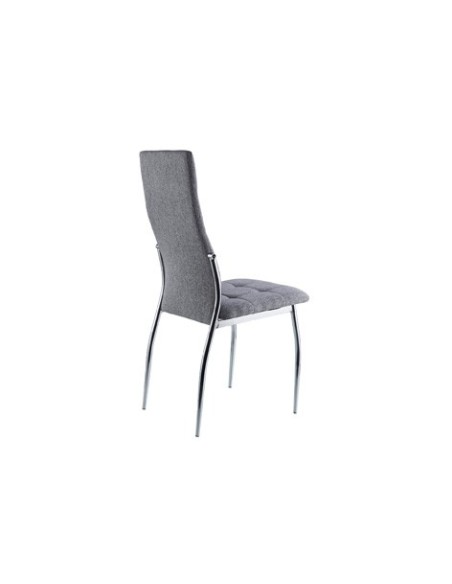 SILLA COMEDOR DIANA TEJIDO GRIS / CROMO