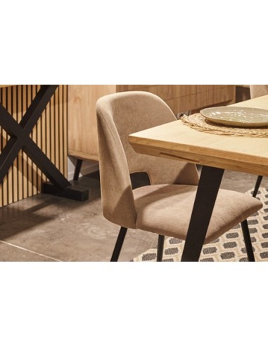 SILLA COMEDOR VENUS TEJIDO BEIGE / NEGRO