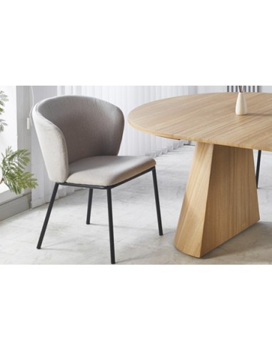 SILLA COMEDOR MARGOT TEJIDO BEIGE / NEGRO