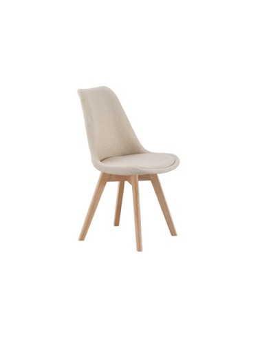 SILLA COMEDOR TAPIZADA BISTRO TEJIDO BEIGE