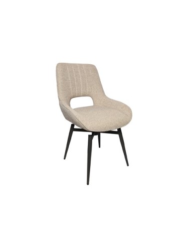 SILLA DE COMEDOR GIRATORIA DARA TEJIDO BEIGE